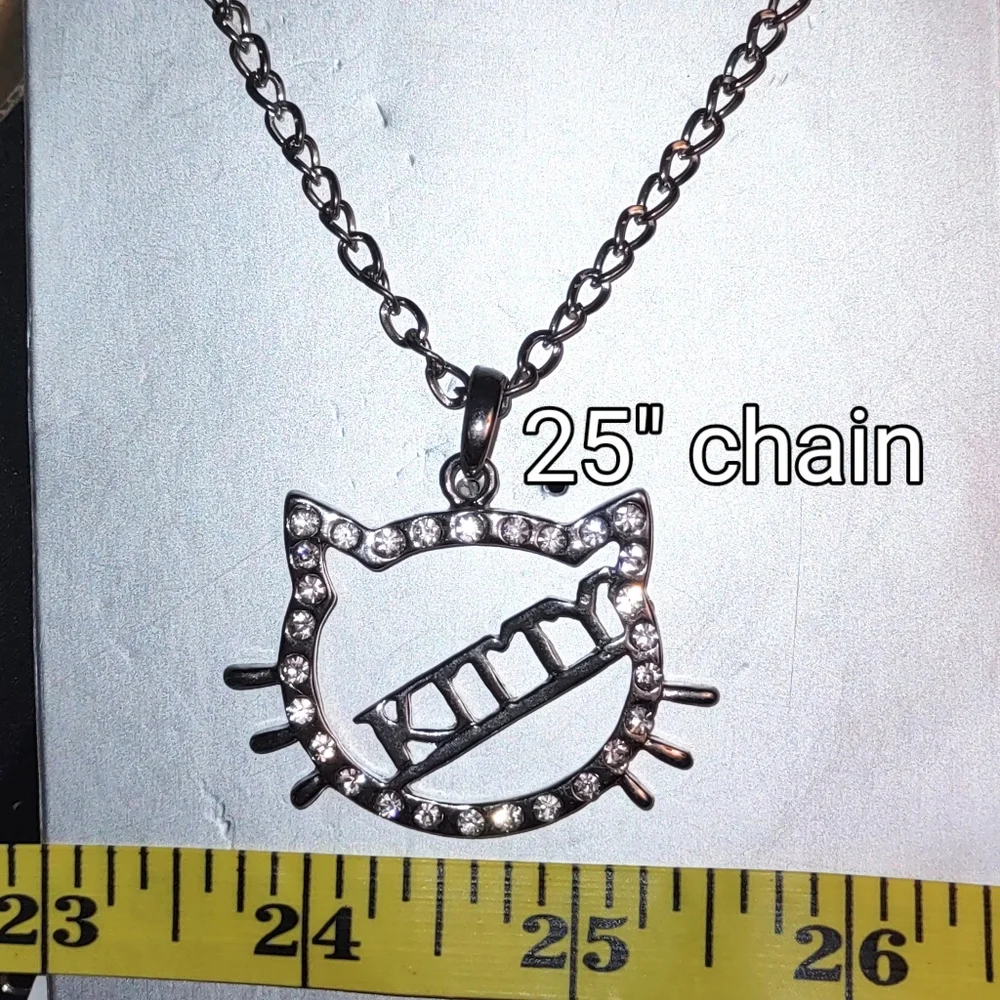 Crystal Kitty Pendant Necklace